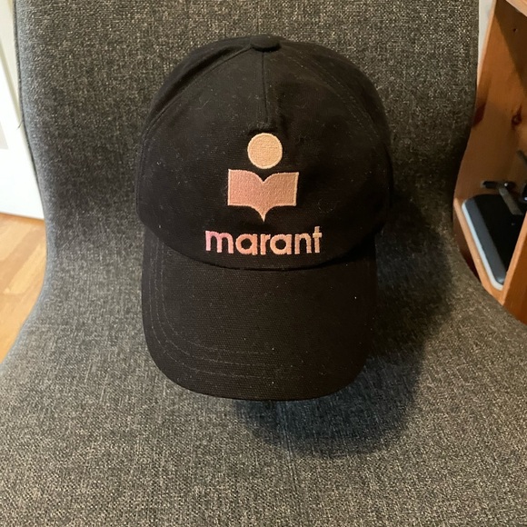 Isabel Marant Black and Pink Logo Baseball cap - Picture 1 of 8